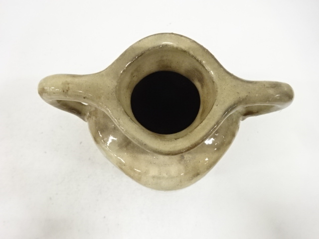  萩焼　十二代　田原陶兵衛造　耳付花入